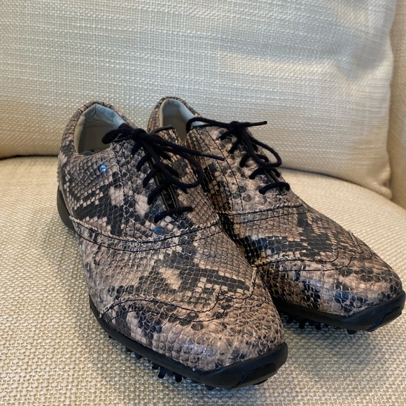 FOOTJOY LOPRO GOLF SHOES WOMENS SIZE 7 SNAKE PRINT MEDIUM #97022 - Picture 7 of 13